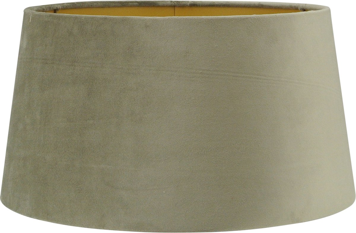 Staande lampenkap - 35x30x18cm - San Remo velours taupe - gouden binnenkant