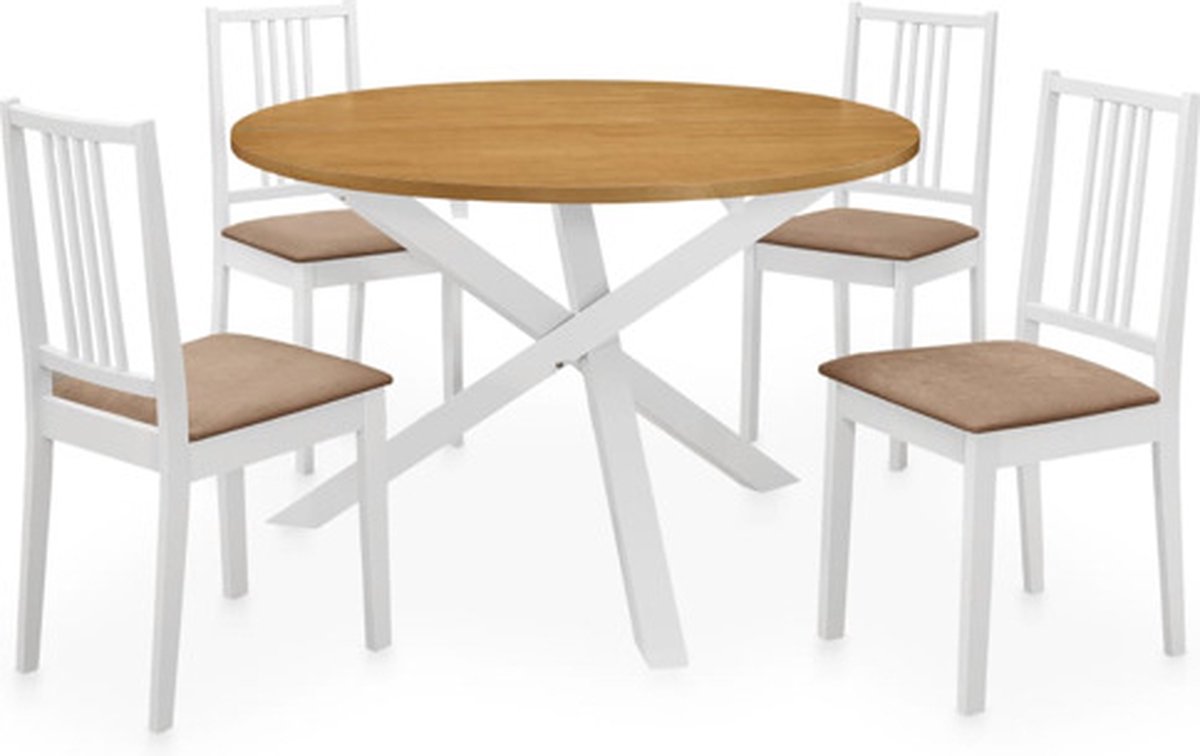 vidaXL - 5-delige - Eethoek - MDF - wit