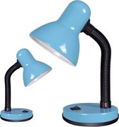 Bureaulamp blauw - buigzame poot - metaal - kinderkamer