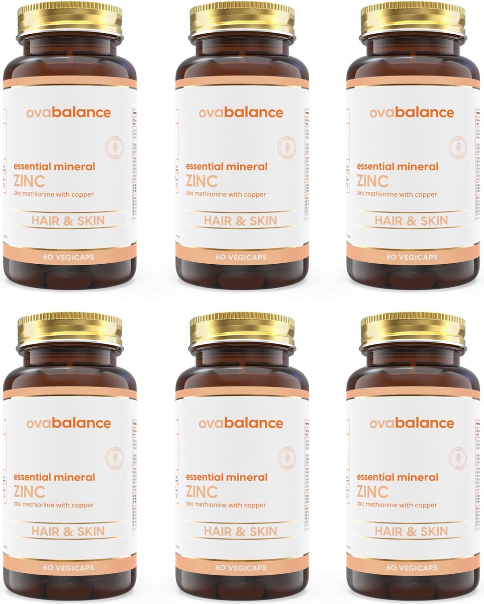 Goedkoopste Essential Mineral Zinc | 60 capsules - Ovabalance.eu