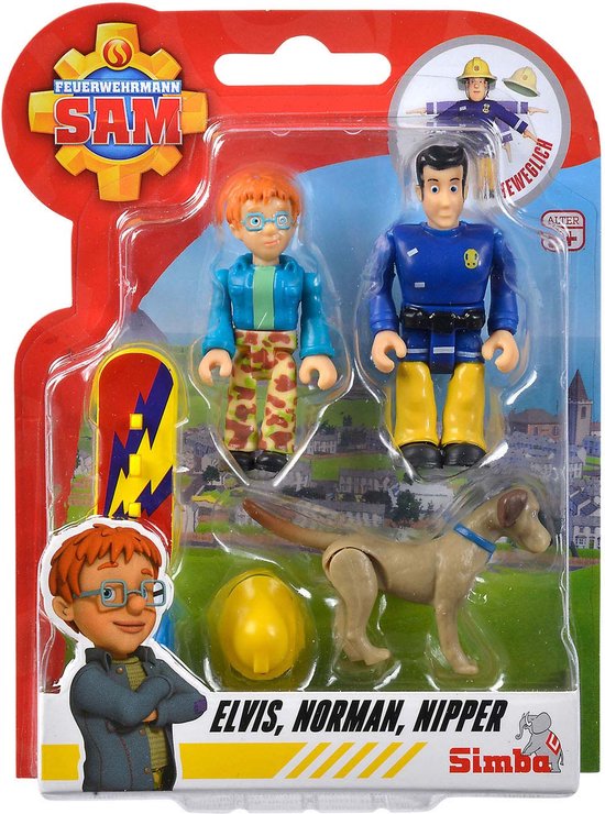 Brandweerman Sam Speelfiguren - Elvis, Norman en Nipper als cadeau voor kind 3 jaar