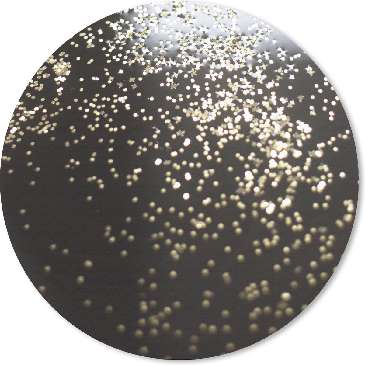 Muismat rond 40x40 cm - Mousepad Marmer - Licht - Goud - Zwart - Ronde muismatten