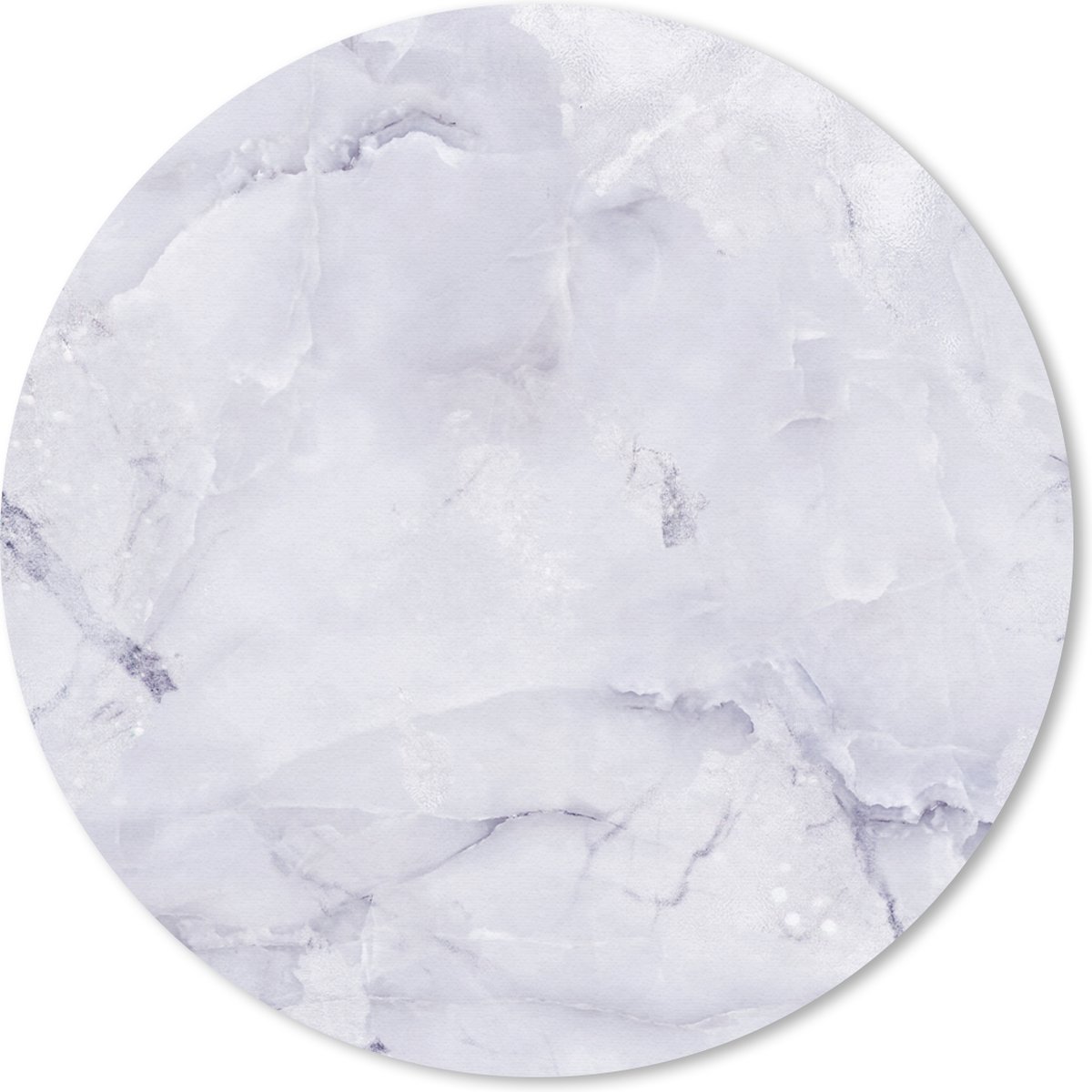 Muismat rond 40x40 cm - Mousepad Marmer - Plamuur - Wit - Ronde muismatten