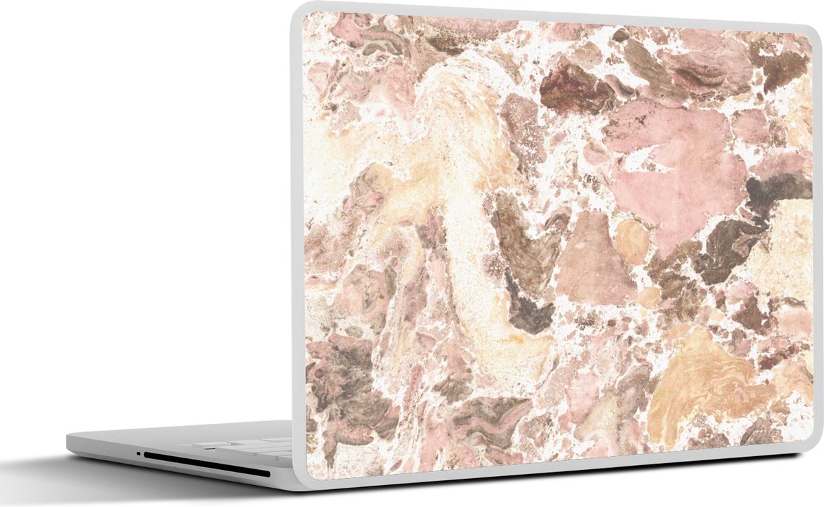 Laptop sticker - 11.6 inch - Kristal - Graniet print - Geel - 30x21cm - Laptopstickers - Laptop skin - Cover