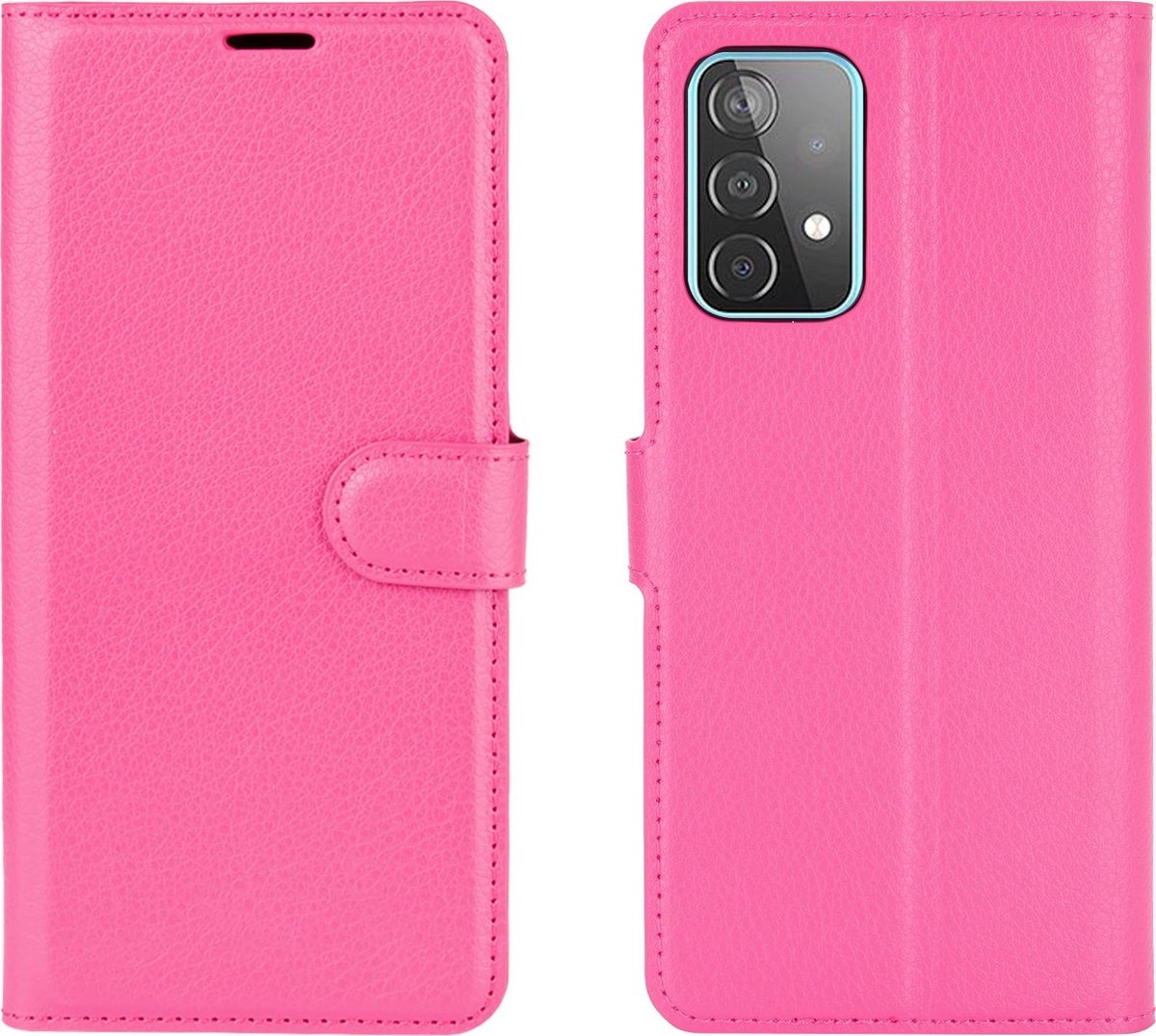 Mobigear Telefoonhoesje geschikt voor Samsung Galaxy A52 Hoesje | Mobigear Classic Bookcase Portemonnee | Pasjeshouder voor 3 Pasjes | Telefoonhoesje voor Pinpas / OV Kaart / Rijbewijs - Roze