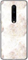 Geschikt voor OnePlus 7 Pro hoesje - Marmer print - Geometrie - Goud - Siliconen Telefoonhoesje