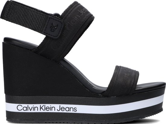 Calvin Klein Wedge Sandal Sling Sandalen - Met Sleehak - Dames - Zwart -  Maat 39 | bol.com