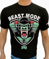 PunchR™ Beast Mode T-shirt Zwart Wit Groen maat M