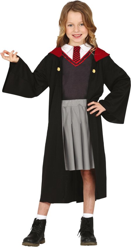 Tovenaar student horror kostuum voor meisjes - Halloween tovenaarsleerling outfit - Carnavalskleding 110/116