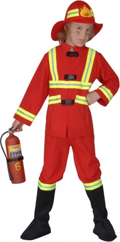 Brandweer kostuum kids rood 140 |