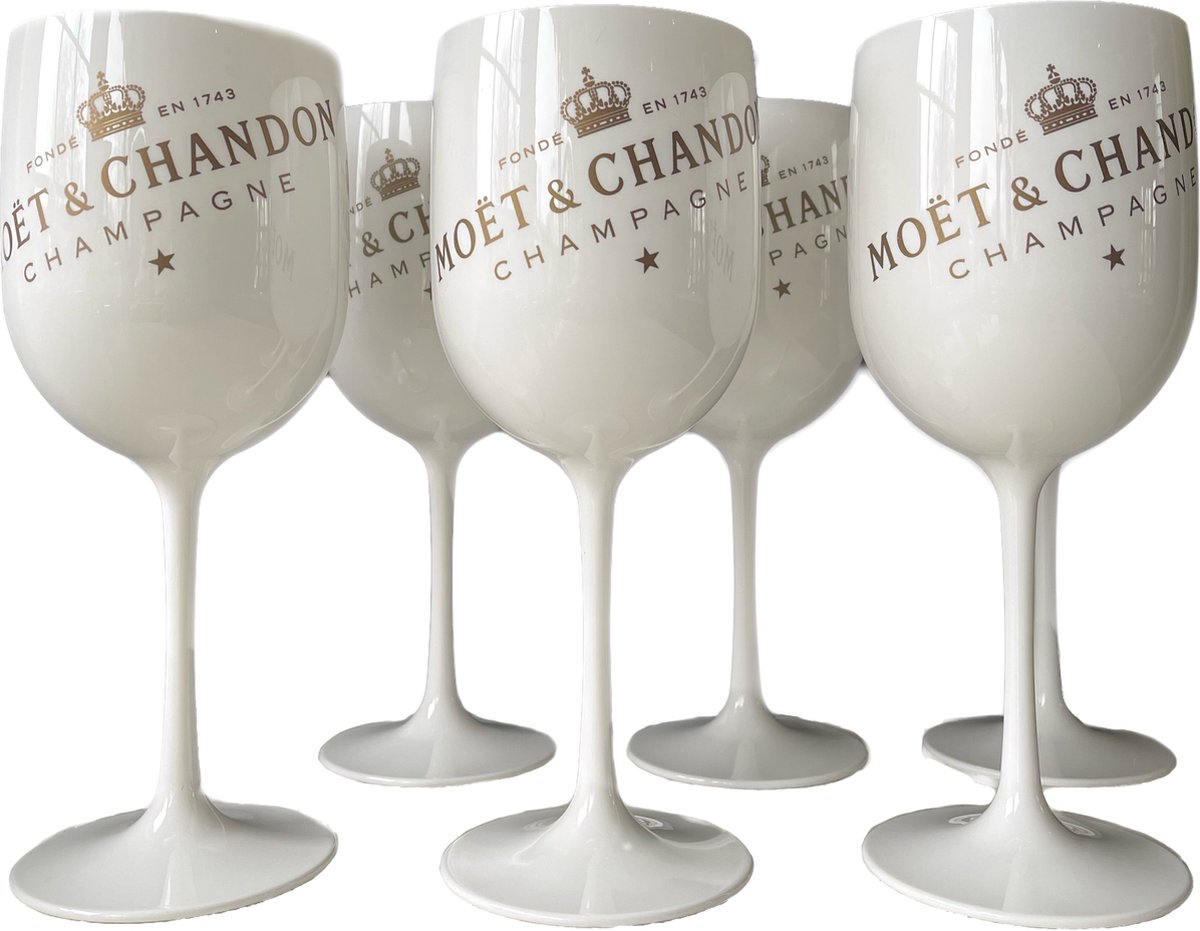 Moët & Chandon Ice - 6 stuks Champagne Glazen (Wit) - Acryl - Moët & Chandon