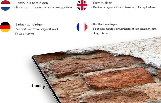 Spatscherm keuken 70x30 cm - Kookplaat achterwand Rustiek - Fruit - Kan - Mand