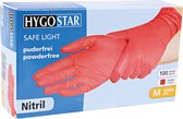Hygostar wegwerp handschoenen nitril poedervrij ROOD - maat M - 100 stuks