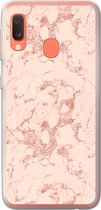 Geschikt voor Samsung Galaxy A20e hoesje - Marmer print - Rose goud - Patronen - Chic - Siliconen Telefoonhoesje