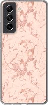 Convient pour coque Samsung Galaxy S21 FE - Imprimé marbre - Or rose - Motifs - Chic - Coque de téléphone en Siliconen