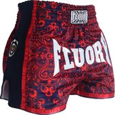 Fluory Muay Thai Short Kickboks Broek Rood Blauw MTSF29 maat XL