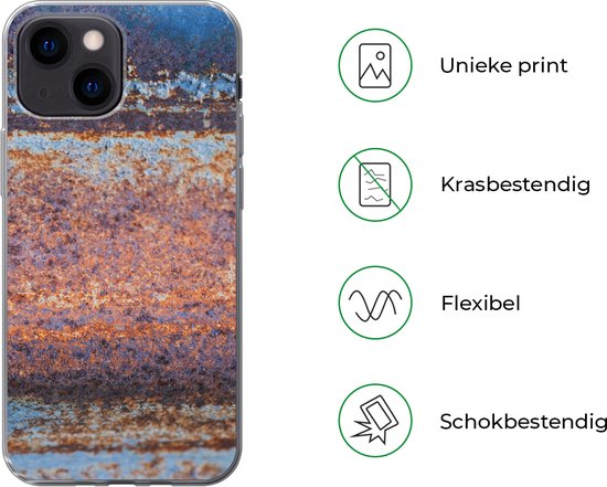 Coque iPhone 13 mini - Rouille - Fer - Plaques - Siliconen
