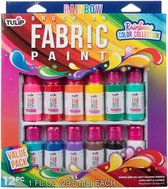 Tulip Brush-on fabric paint Rainbow color collection 12stuks