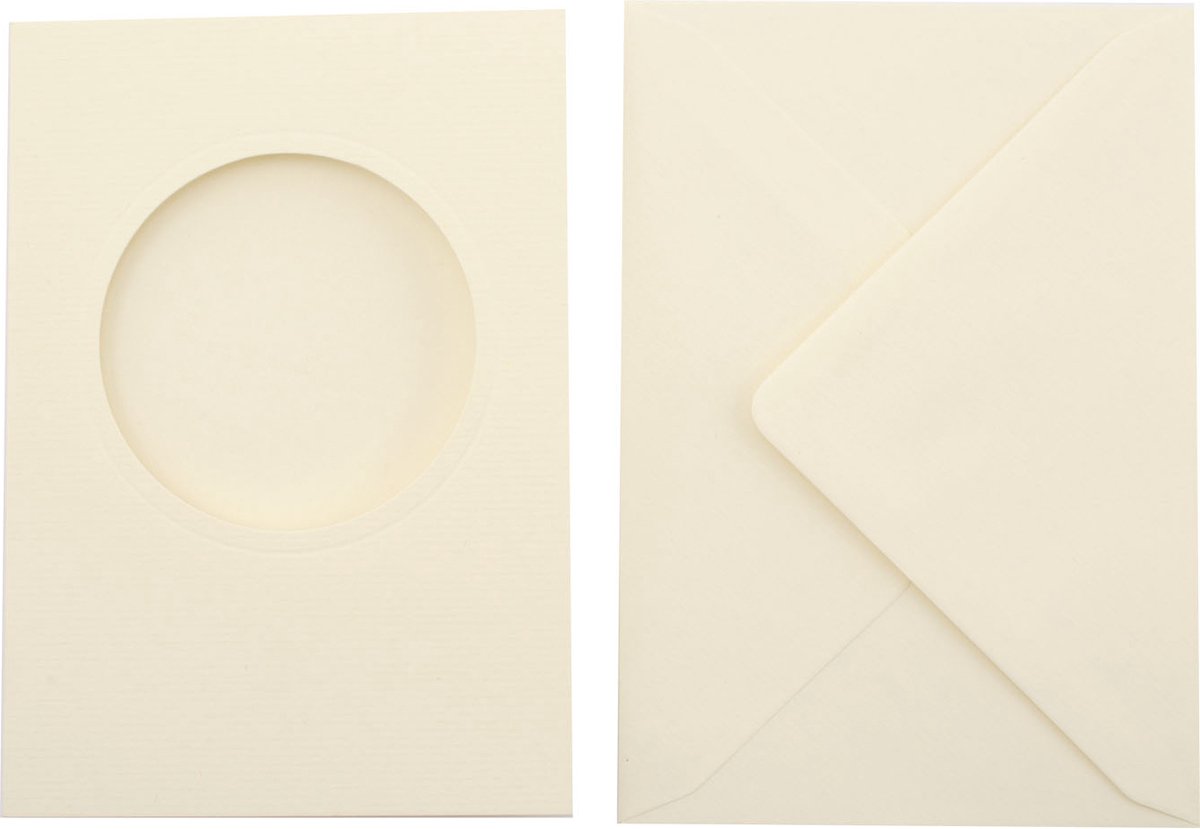Vaessen Creative Passepartout Rond 5stuks naturel