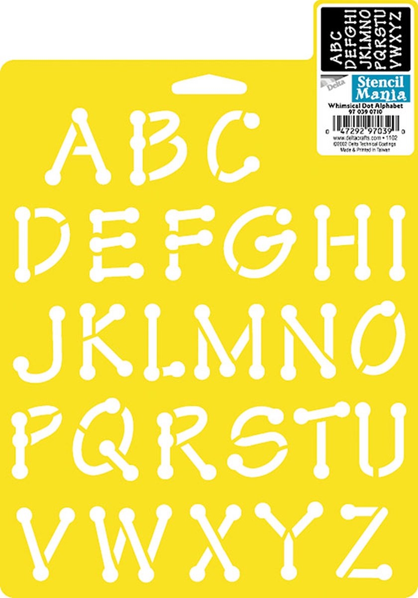 Delta Stencil mania x1 whimsical dot alfabet.
