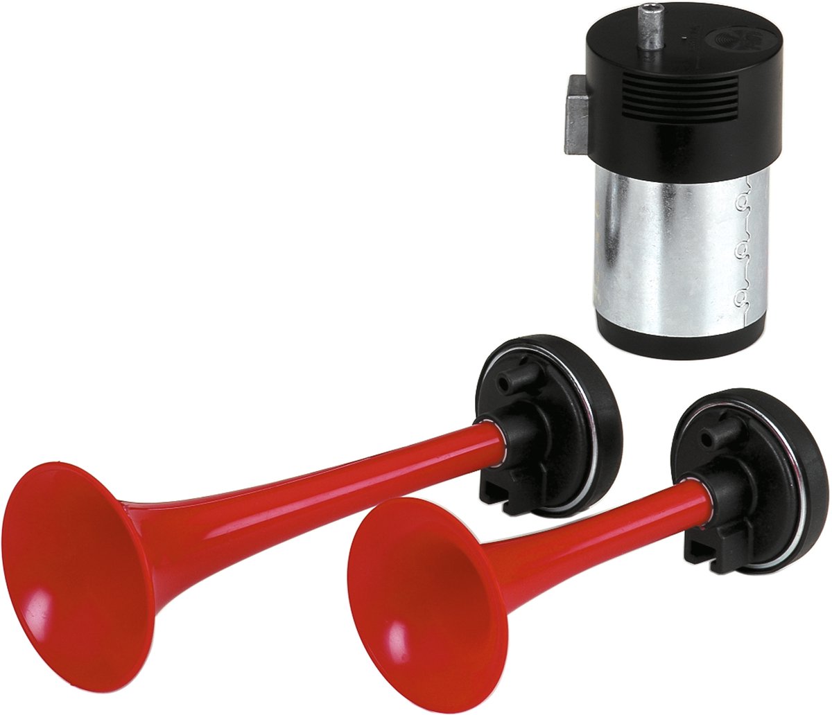 Luchthoorn 2-Tonig 12V met compressor - 1 geluid ! -