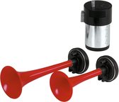 Luchthoorn 2-Tonig 12V met Compressor – 240W – Krachtig Geluid – Elektrisch – Voor Auto & Voertuigen