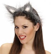 Halloween - Wolvenoren diadeem halloween verkleed accessoire - verkleed oren/oortjes