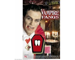 Widmann Vampier hoektanden - 2x st - neptanden - kunststof - gebit - Dracula horror tanden - Halloween