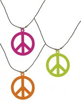Toppers Neon hippie ketting Oranje