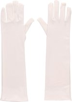 Witte lange handschoenen L