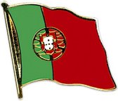 Pin broche speldje van Vlag Portugal 2 cm - Landen feestartikelen voor supporters