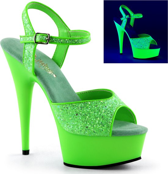 Neon groene glitter sandalen Caydence 39 - Merkloos
