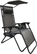 Zero Gravity - ligstoel - inklapbaar - met zonnedak - grijs