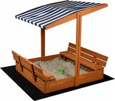 Zandbak met dak - speelgoed - en grondzeil - 120x120x120 cm