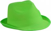 Trilby feesthoedje lime groen voor volwassenen - Carnaval party verkleed hoeden