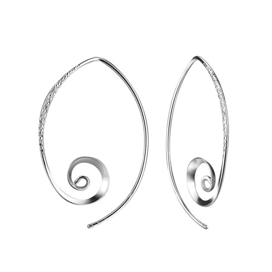 Zilveren spiraal oorhangers | spiral zilver | oorbellen dames zilver | Zilverana | sieraden vrouw | Sterling 925 Silver