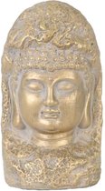 - - buddha head | matt gold | keramiek | 14x8x25 cm - goud - 14x8x25
