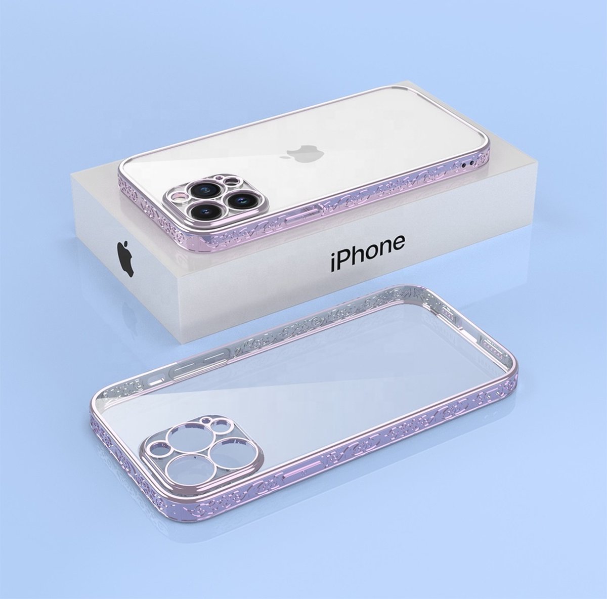 Smartphonica iPhone 13 hoesje met 3D metallic opdruk - Paars geschikt voor iPhone 13