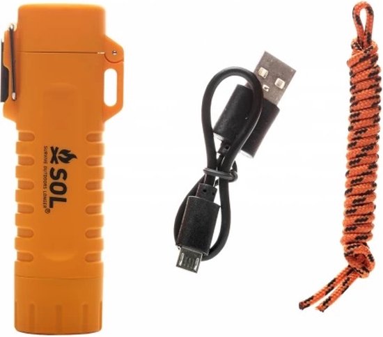 SOL FIRE LITE OPLAADBARE USB AANSTEKER - Oranje | bol.com