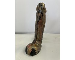 Handbeschilderde Piemelkunst van Keramiek Gips – Uniek Kunstobject – 18,5 cm – Cadeau & Decoratie