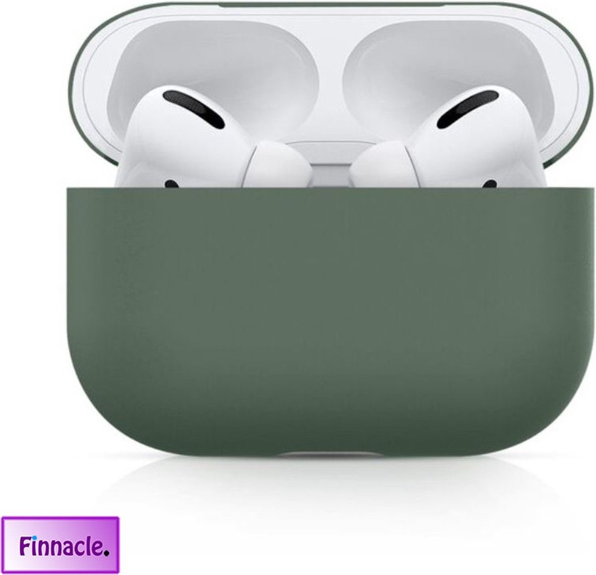 Finnacle - Hoesje geschikt voor Apple AirPods Pro - olijf Groen - Siliconen - Case - Cover - Soft case