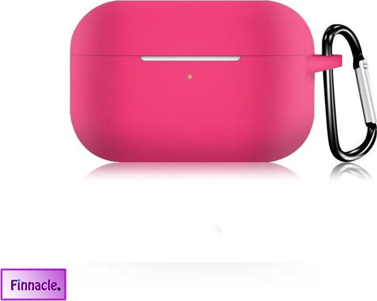 Finnacle - Hoesje geschikt voor Apple AirPods Pro - knal Roze - Siliconen - Case - Cover - Soft case
