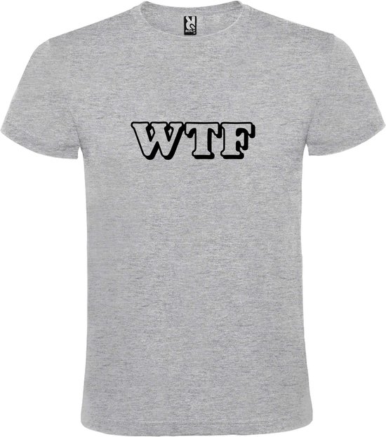 Grijs T-shirt ‘WTF’ Zwart