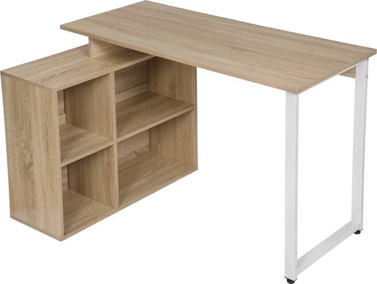 FirFurd 180 cm hoog bureau met laden en boekenkast