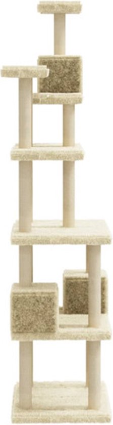 VDXL Kattenmeubel met sisal krabpalen 188 cm crèmekleurig