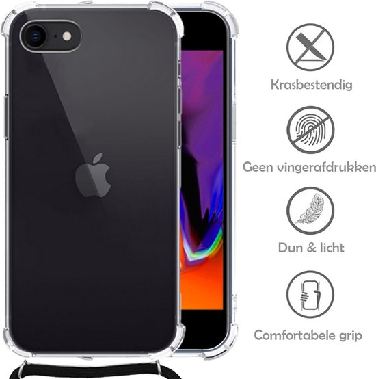 Coque iPhone SE 2022 Transparente Avec Cordon Antichoc - Coque iPhone SE 2022 Avec Cordon - Coque iPhone SE 2022 Transparente