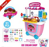 Nixnix - Kinder speelgoed - IJs kraam - Speelgoedwinkeltje - Marktkraam - Meeneemtrolley op wielen - Ice cream shop - Soft ijs