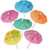 Set van 24 stuks papieren parasol / paraplu / cocktail prikker / feestversiering