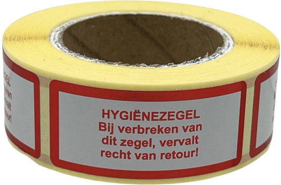 Pebish Goot Paleis Hygiëne etiketten - 250 Stuks - Rood - 21x48mm - Hygiënesticker-  Hygiënezegel –... | bol.com
