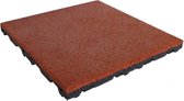 Rubber tegels 55 mm - 0.75 m² (3 tegels van 50 x 50 cm) - Rood